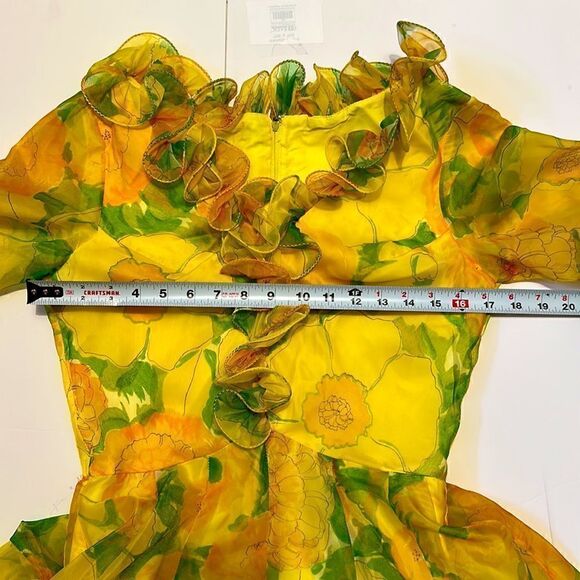 Coco California vintage yellow and green floral maxi dress. No size tag. - Picture 11 of 12